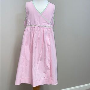 Bella bliss light Pink corduroy ric rac open front jumper dress size 5